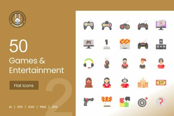 50 Games Entertainment Flat Multicolor Graphics