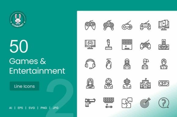 50 Games Entertainment Line Icons Review