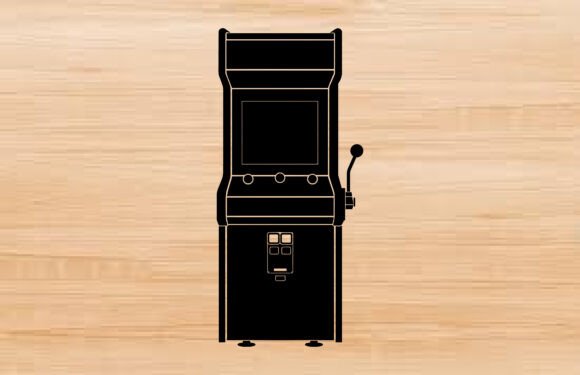Arcade Game Machine Silhouette Clipart for Branding and Design