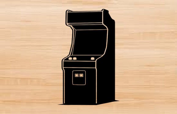 Arcade Game Machine Silhouette SVG for Creative Projects