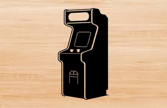 Arcade Game Machine SVG Silhouette for Graphics and Illustrations