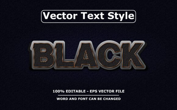 BLACK Vector Text Effect – Editable Review for Embroidery Projects