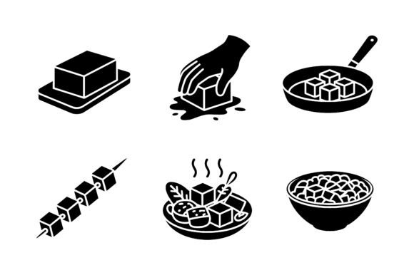 Blocky Food Pixel Art Icon Set EPS for Creative Projects