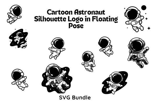 Cartoon Astronaut Floating Pose Graphics for Blog and Website Use