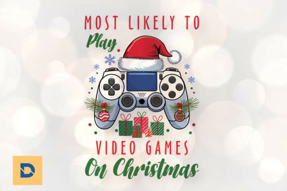 Christmas Gamer Joy Gaming Holiday PNG for Print Templates and Graphics