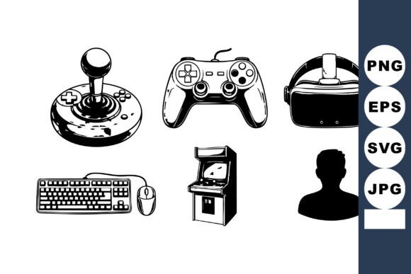 Classic and Modern Gaming Controllers Graphics