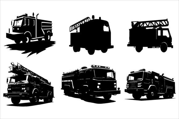 Firefighter Truck Vector for Graphic Design and Illustrations