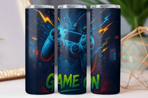 Game on Gaming Tumbler Wrap Skinny 20oz Graphics Review