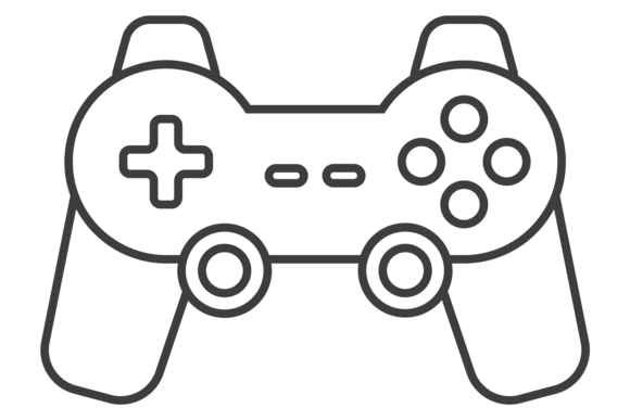 Gamepad Line Icon. Streamer Symbol. Gami Graphics & Illustrations