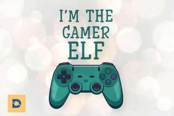 Gamer Elf Holiday Gaming Xmas PNG Graphics for Print Templates