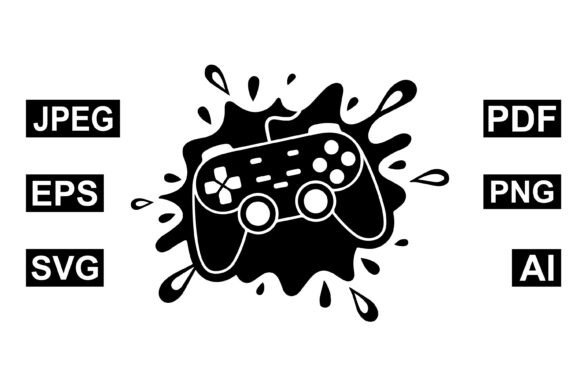 Gaming Controller Splash Icon Art for Graphics and Icons