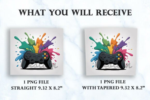 Gaming Paint Splatter Tumbler Wrap Graphics