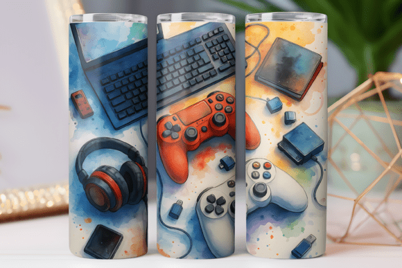 Gaming Tumbler Wrap 20oz Skinny Design for Graphics and Freebies
