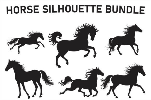 Medieval Horse Rider Silhouette Set for Graphics and Illustrations