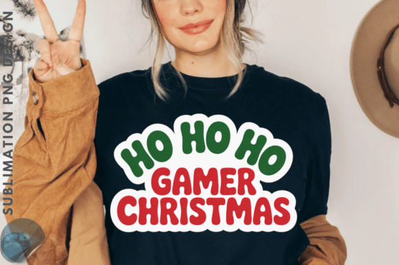 Merry Xmas Ho Ho Ho Gamer Christmas PNG Graphics Freebies