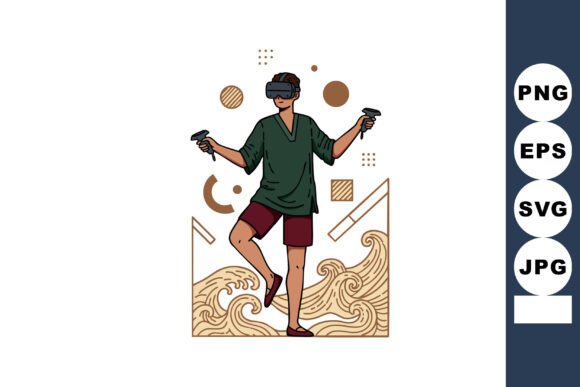 Person Enjoying Virtual Reality Gaming E - A Versatile Graphic Asset