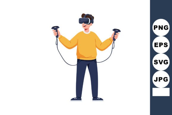 Person Wearing Virtual Reality Headset Graphic