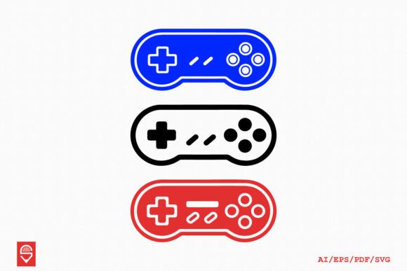 Retro Game Controller Icon Set: Bold Graphics for Icons