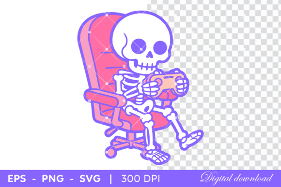 Skeleton Gamer in Gaming Chair Embroidery Design Review