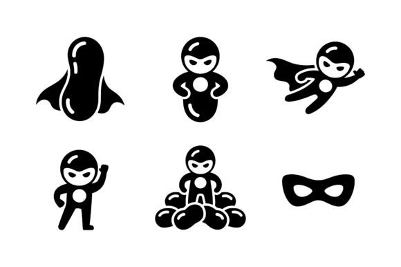 Superhero Comic Icon Set EPS: Bold Graphics and Icons for Crafters