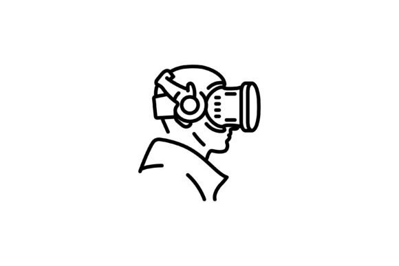 Virtual Reality Man Icon for Crafting and Graphics